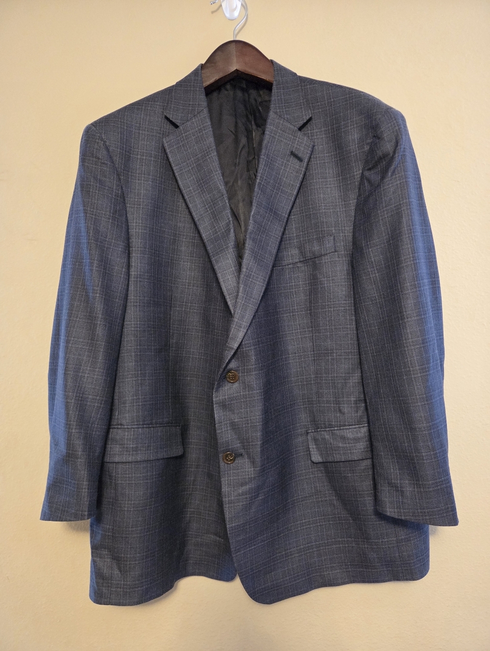 Hart Schaffner Marx 52R Sport Coat Blue Gray Check Nordstrom USA
